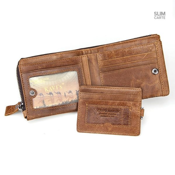 Style vintage et cuir de qualité pour ce portefeuille