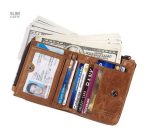 Portefeuille en cuir classique avec gravures raffinées