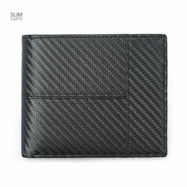 Portefeuille fin simili cuir carbone RFID