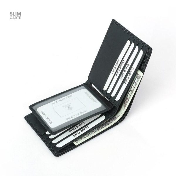 Portefeuille carbone fin avec protection RFID