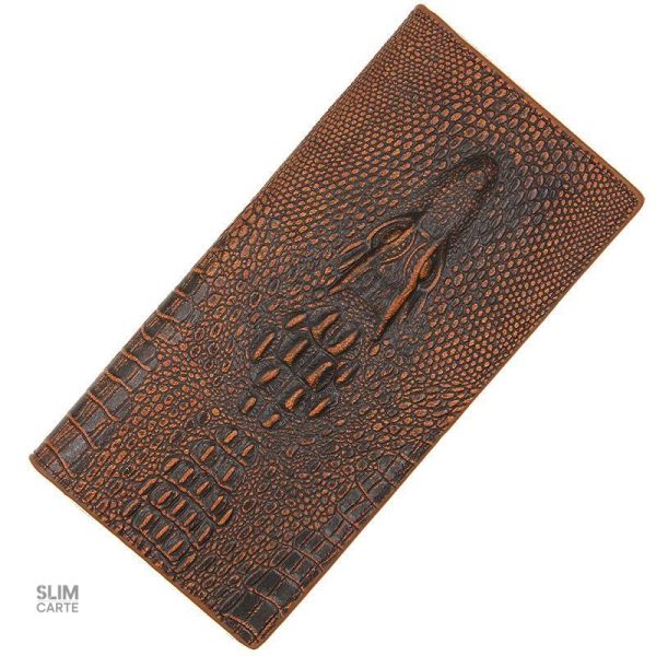 Porte-cartes en cuir avec design crocodile élégant