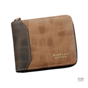 Portefeuille rétro bicolore pour hommes et femmes