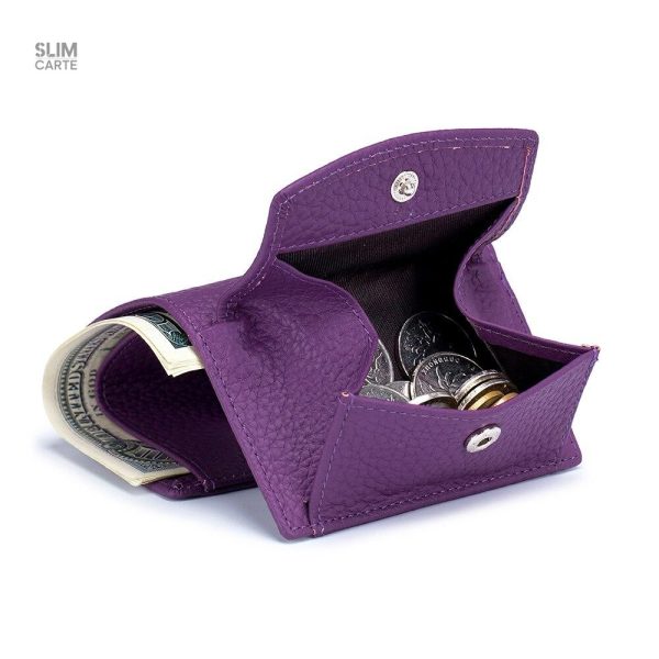 Portefeuille RFID en cuir, finition raffinée et colorée