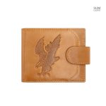 Design aigle sur un portefeuille en cuir raffiné