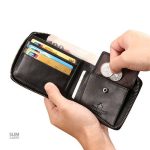 Portefeuille en cuir avec motif dragon, style raffiné