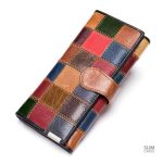 Portefeuille en cuir au design patchwork unique