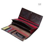 Portefeuille robuste en cuir avec motifs patchwork