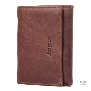 Portefeuille en cuir lisse rétro RFID - Le Classique