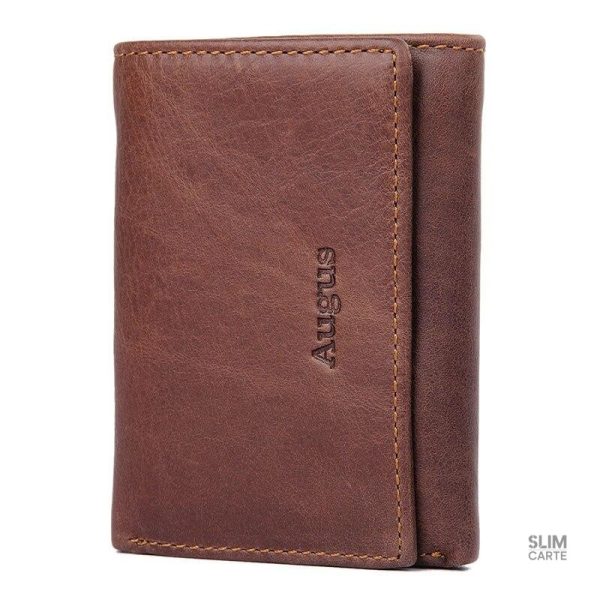 Portefeuille en cuir lisse rétro RFID - Le Classique