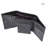 Portefeuille RFID en cuir lisse, style intemporel