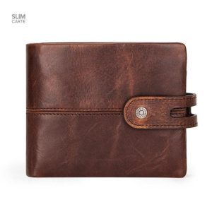 Portefeuille en cuir lisse rétro RFID - L’Héritage™