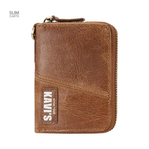 Portefeuille en cuir RFID style vintage