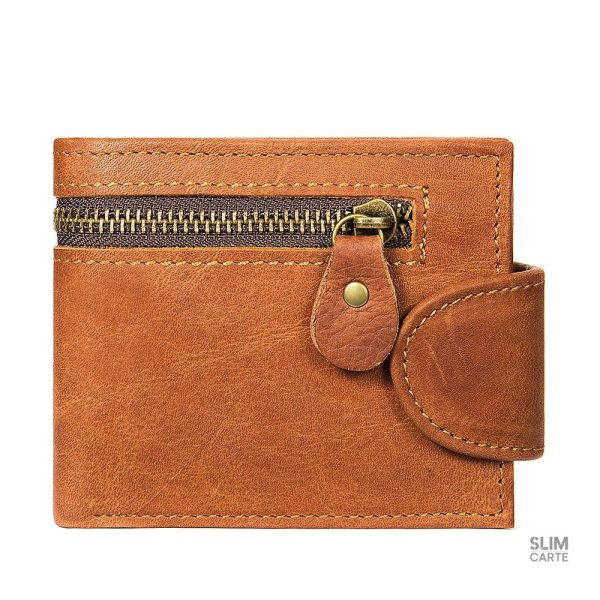 Accessoire intemporel en cuir avec zip