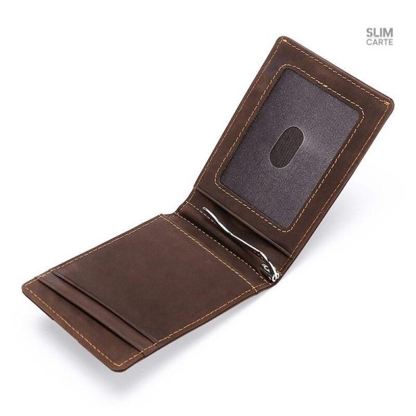 Portefeuille compact en cuir, pratique et chic