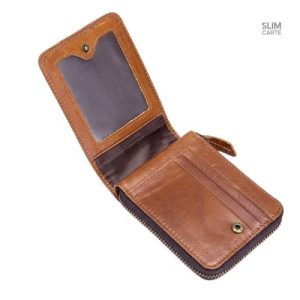 Portefeuille contemporain en cuir, look rétro intemporel