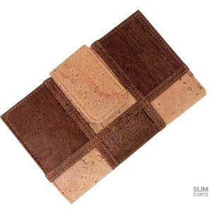 Portefeuille audacieux en liège à motifs graphiques