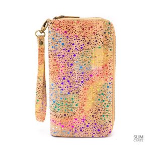 Portefeuille durable en liège avec motifs colorés