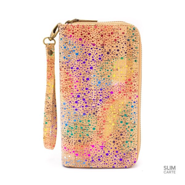 Portefeuille durable en liège avec motifs colorés
