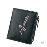 Portefeuille classique avec motif floral tissé