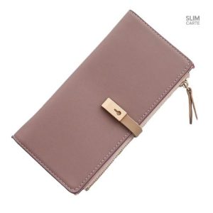 Portefeuille homme et femme élégant en couleur unie