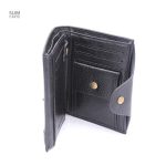 Portefeuille unisexe en simili cuir, finition brillante raffinée