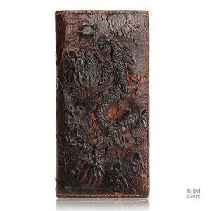 Portefeuille cuir gravé dragon - Le Classique™