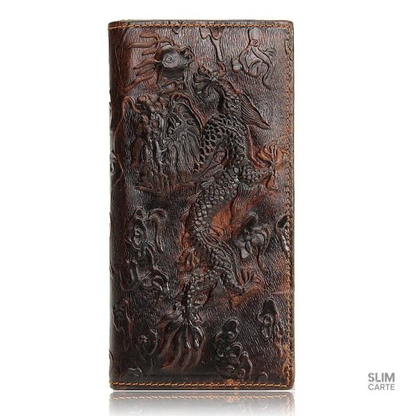 Portefeuille cuir gravé dragon - Le Classique™