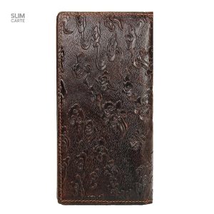 Portefeuille en cuir avec motif dragon en relief