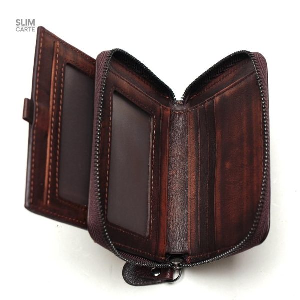 Portefeuille élégant en cuir zippé