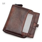 Portefeuille en cuir zippé pour homme