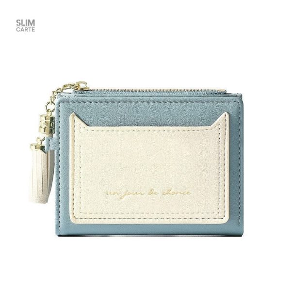 Design chic : portefeuille femme court bicolore