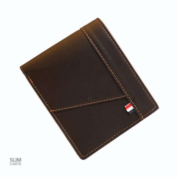 Portefeuille compact en cuir au design intemporel