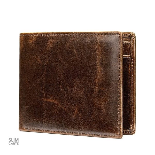 Cuir ancien, portefeuille au style raffiné et authentique