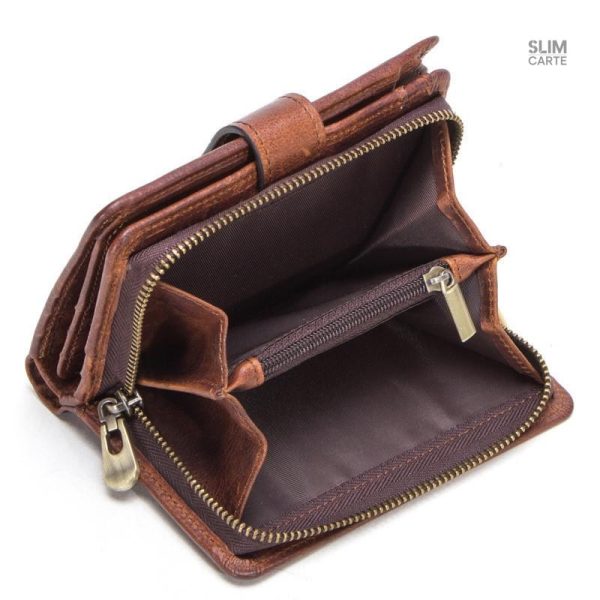 Portefeuille élégant, cuir lisse et protection RFID