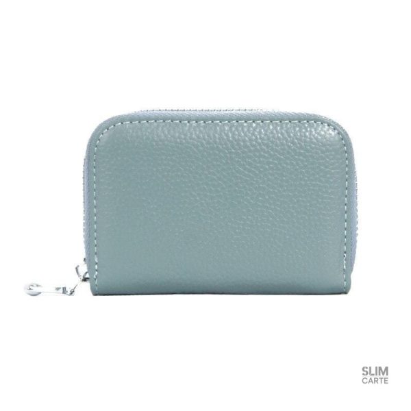 Porte-cartes minimaliste en cuir à glissière